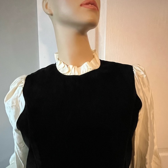 J.ING Black Velvet Dress with Cream Accents - Picture 4 of 6